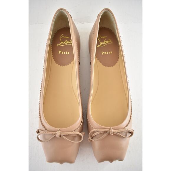 Christian Louboutin Mamadrague Flat Nude Blush Beige Nappa Ballet Ballerina 39 - Picture 11 of 16